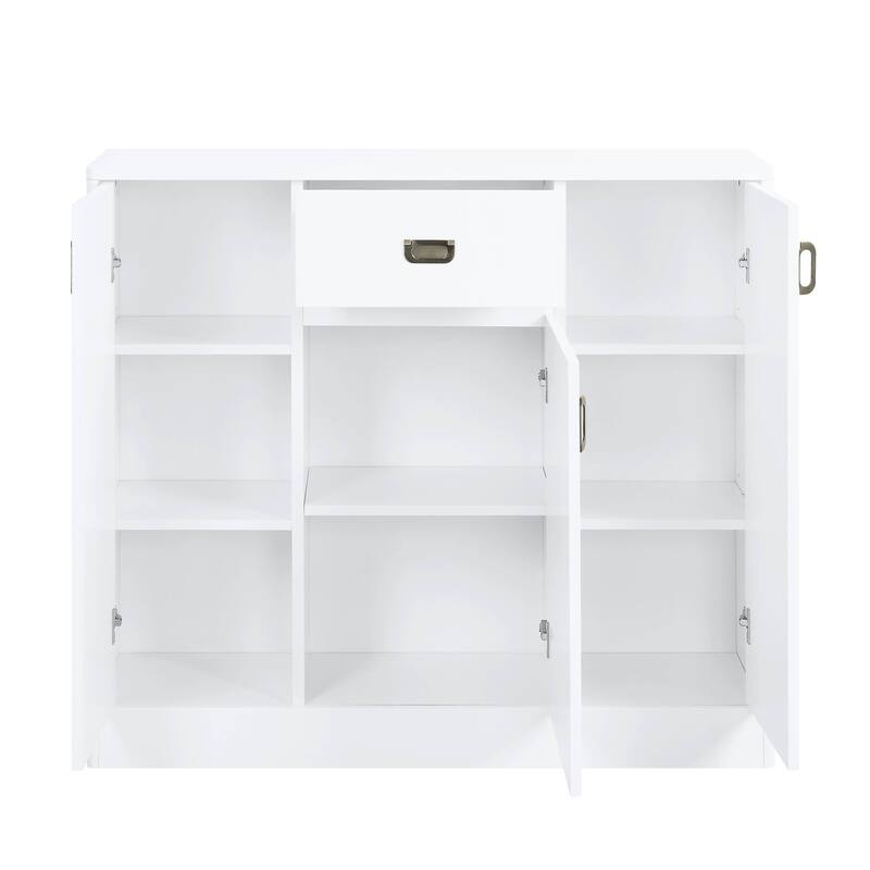 White High Gloss 3-Door Server with Drawer