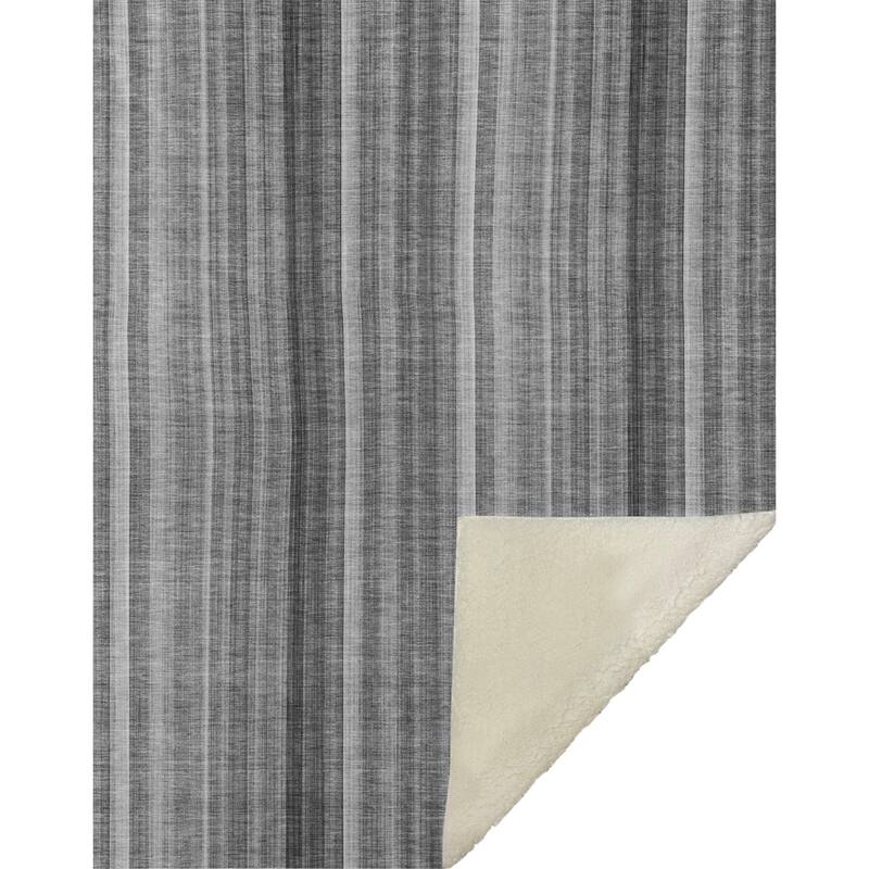 Premium Machine Washable Contemporary Stripe Sherpa Throw Blanket