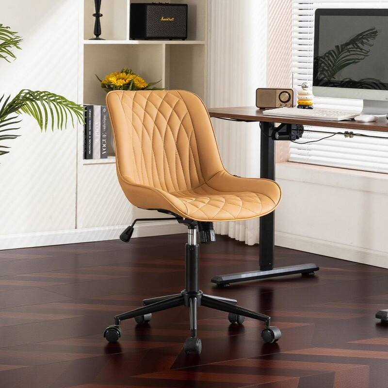 Modern Office Chair, Leather Swivel Office Chair for Home Office