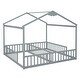 preview thumbnail 13 of 18, Double Twin Size Floor Bed with Fence and Guardrails without Door