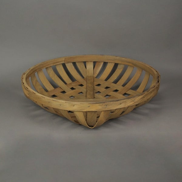 oval tobacco basket Round Natural Woven Wood Tobacco Basket Tray Decorative Serving Display Set of 2