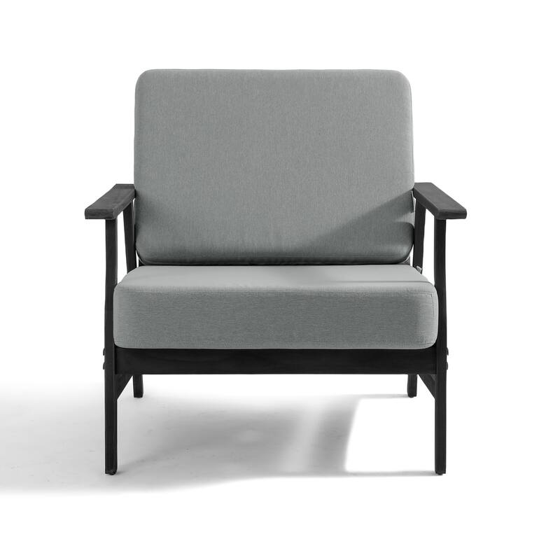 Jamie 2 Set 31" W Outdoor Acacia Wood Club Chairs with Cushions