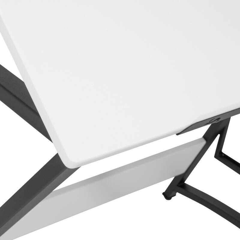 Studio Designs Hourglass Craft Center with MDF Stool, Charcoal/White