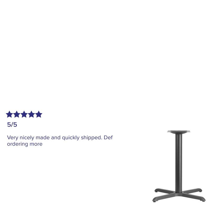 30" x 30" Restaurant Table X-Base with 3" Dia. Table Height Column - 30"D x 30"W x 28"H