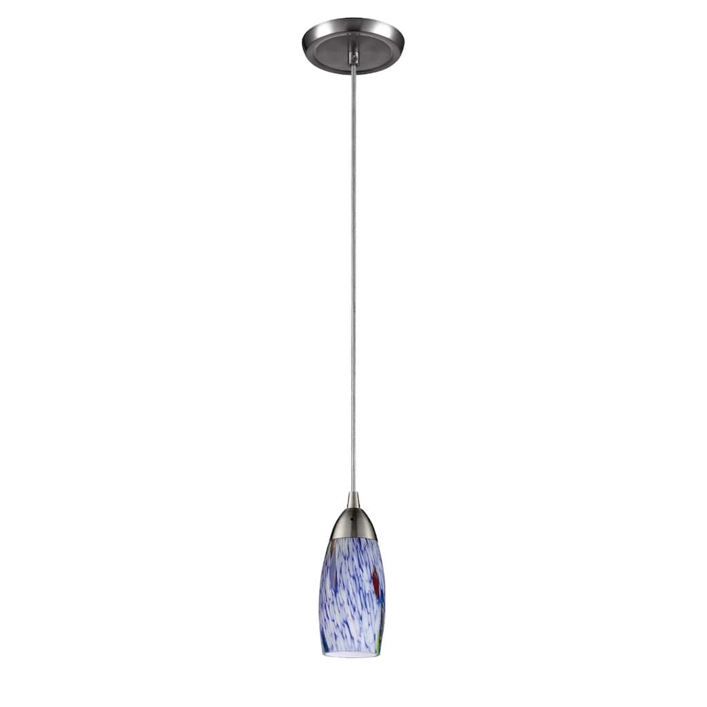 Milan 3-inch Wide 1-Light Pendant in Satin Nickel - 3in W x 3in D x 7in H