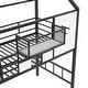 preview thumbnail 12 of 14, Stylish Metal Loft Bed with Roof Design and A Storage Box, Twin, Pink