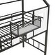 preview thumbnail 12 of 14, Stylish Metal Loft Bed with Space Saving Option with A Bottom Nook, Roof Design with Ladder and A Storage Box, Twin, Pink