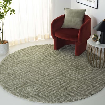 SAFAVIEH Tahoe Shag Nieki Geometric 1.2-inch Thick Rug