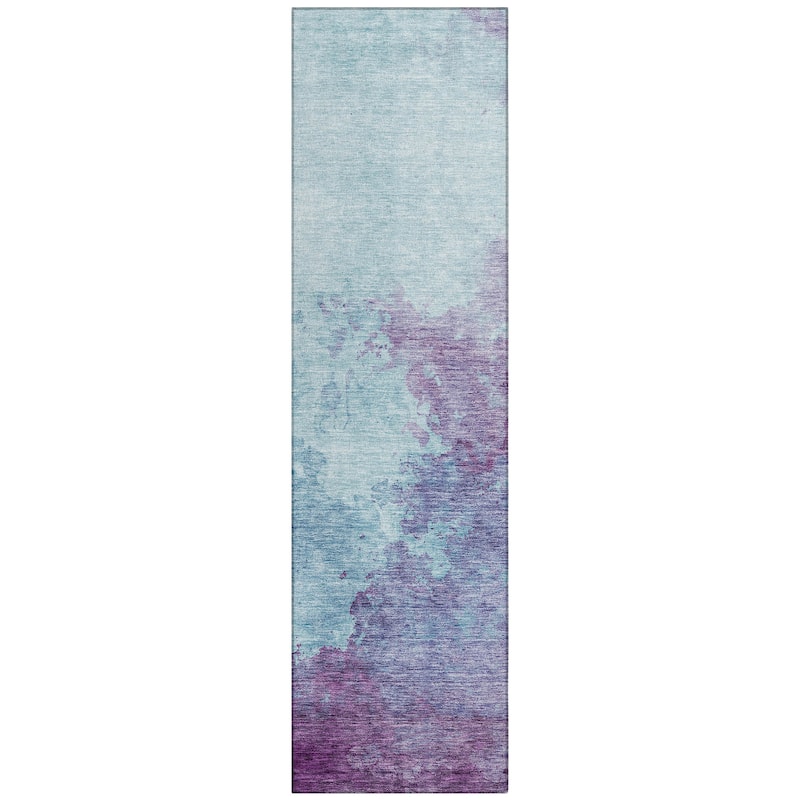 Machine Washable Indoor/ Outdoor Abstract Modern Chantille Rug