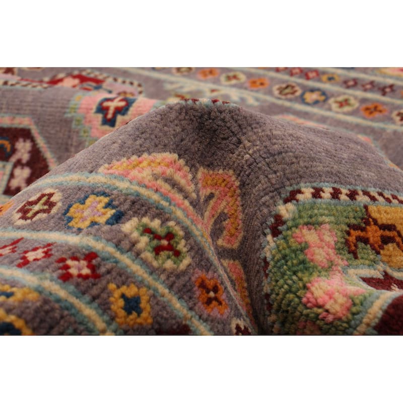 ECARPETGALLERY Hand-knotted Uzbek Ghazni Grey Wool Rug - 3'11 x 5'10