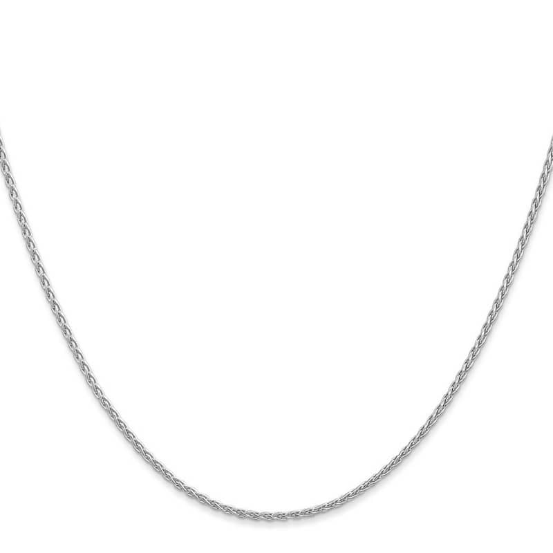 Curata Women's 14k White Gold 1.5mm Round Wheat Chain Anklet- 10 Inch