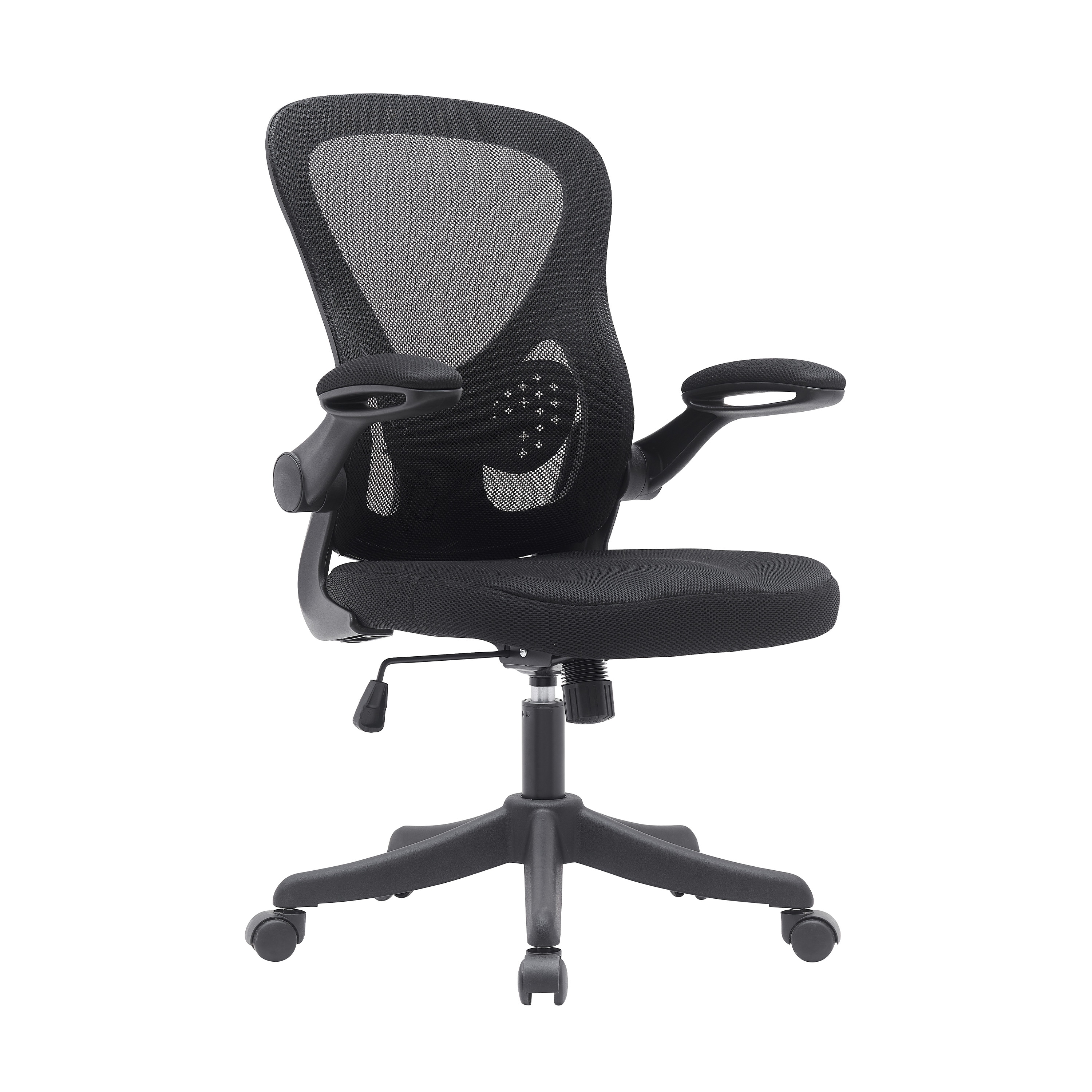Mesh Office Chair with Lumbar Support and Flip-Up Arms