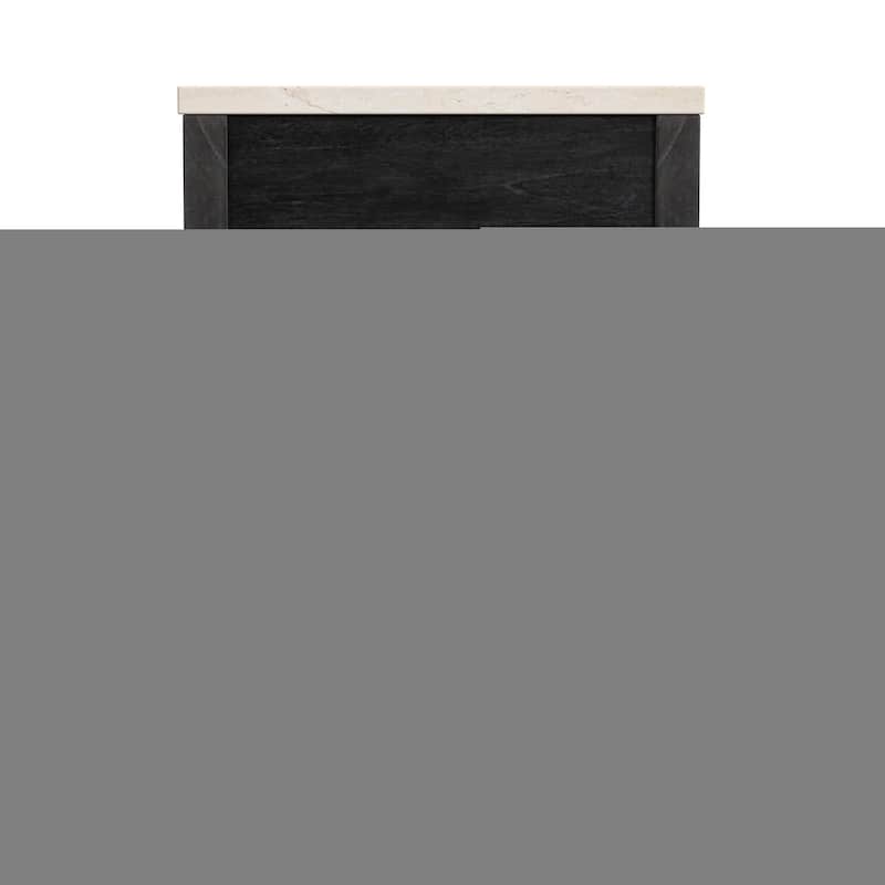 Mayfair 1 Drawer Wood and Marble Nightstand