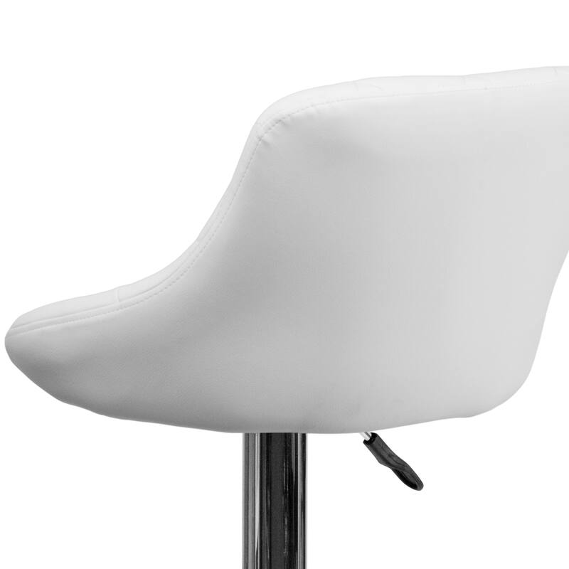 Diamond Pattern Vinyl Bucket Seat Adjustable Barstool - 18.5"W x 19"D x 33.25" - 41.75"H