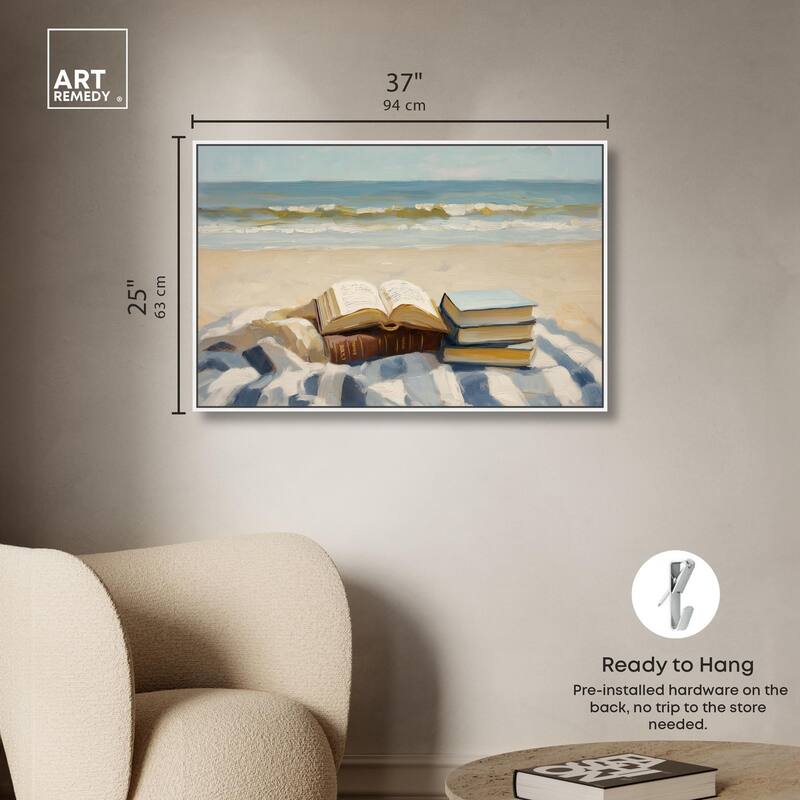 Beach Reading Canvas by Art Remedy