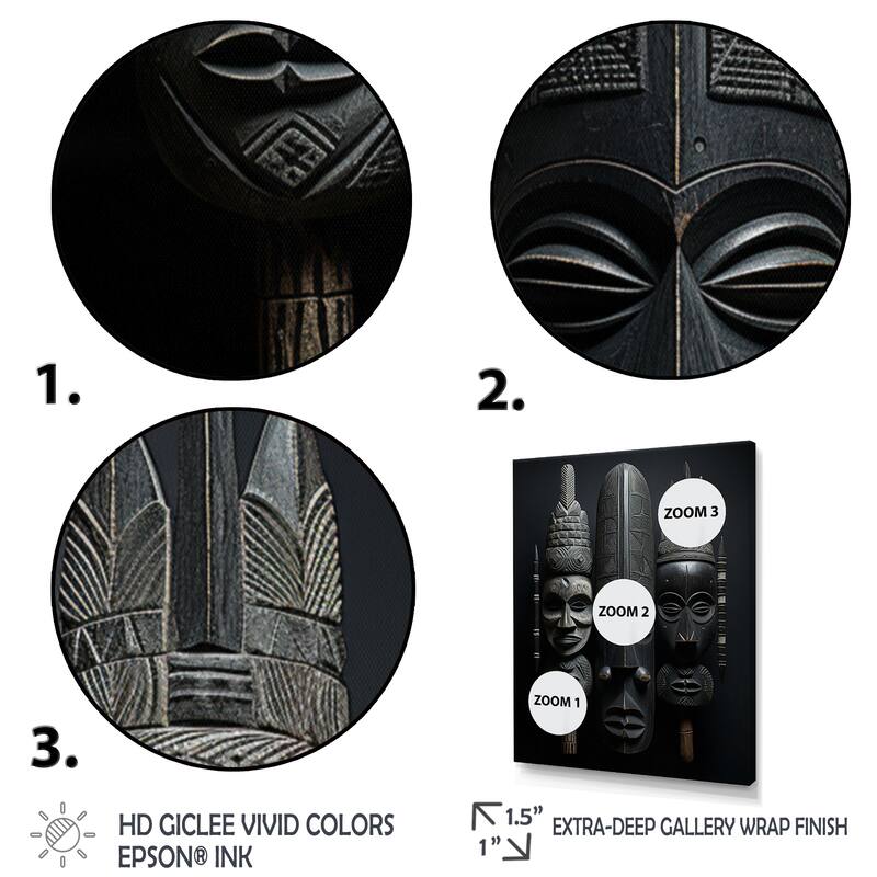 Designart "African Mask" African American Art Framed Wall Art Prints