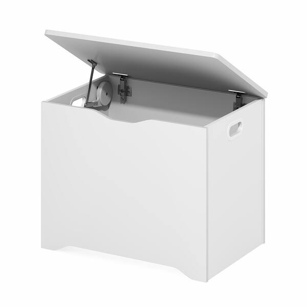 slide 2 of 5, Furinno Basic Toy Box, Storage Chest for Entryway, Living Room, White White
