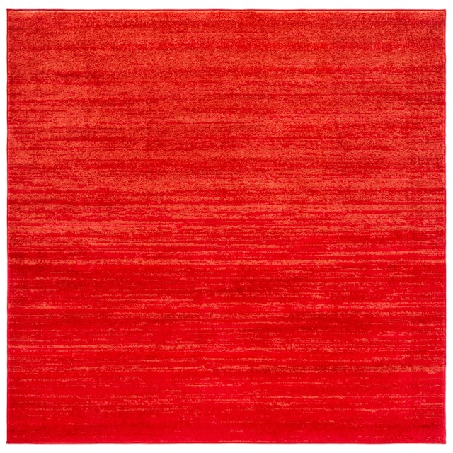 SAFAVIEH Adirondack Vera Modern Ombre Distressed Stripe Area Rug - 6'7" x 6'7" Square - Red/Grey