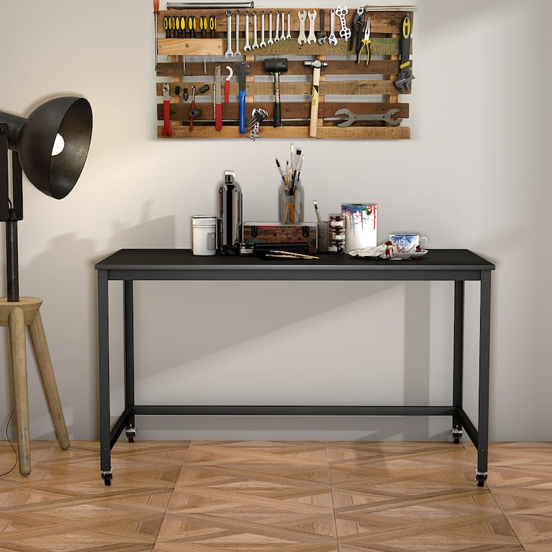 Mobile Computer Desk Simple Style Rolling Home Office Study Table