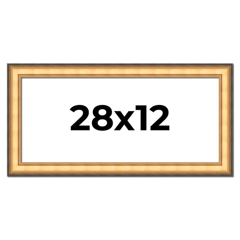 28x12 Frame Gold Plein Aire Solid Wood Picture Frame Width 2 Inches |