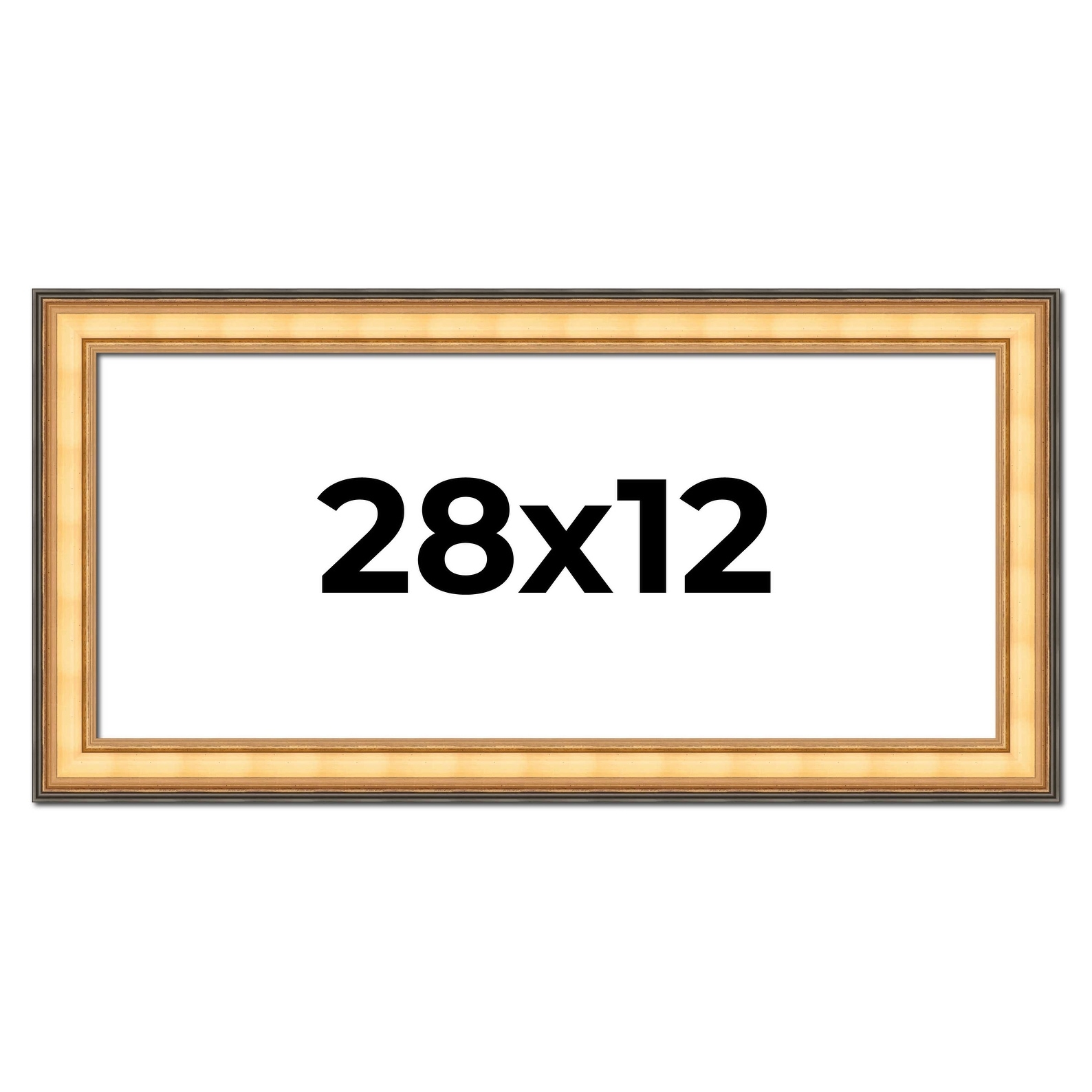 28x12 Frame Gold Plein Aire Solid Wood Picture Frame Width 2 Inches |