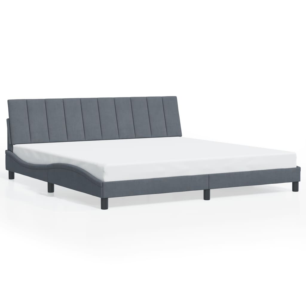 vidaXL Bed Frame with Headboard Mattress Foundation Bedroom Furniture Velvet