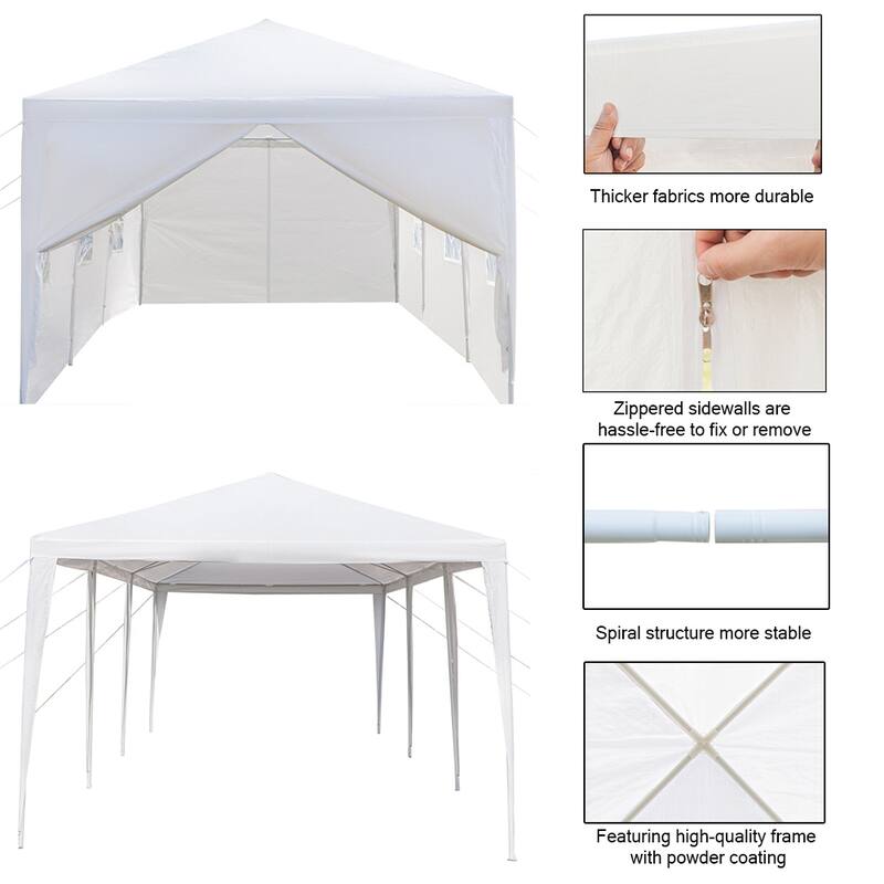 3 x 9m Waterproof Tent with Spiral Tubes 5/7/8 Sides