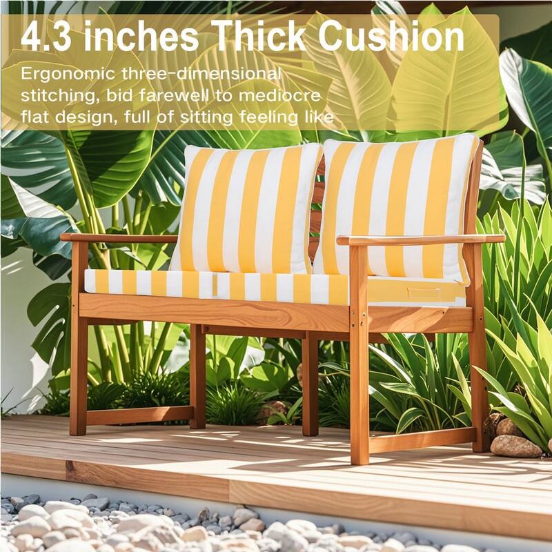 24x24 in Outdoor Deep Seat Cushion Set, Waterproof Fade Resistant, 4in Thickened Foam, Removable Cover, Adjustable Straps
