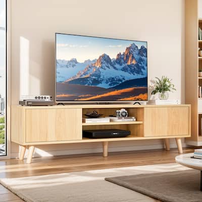 TV Console Table Media Cabinet with Storage for Living Room