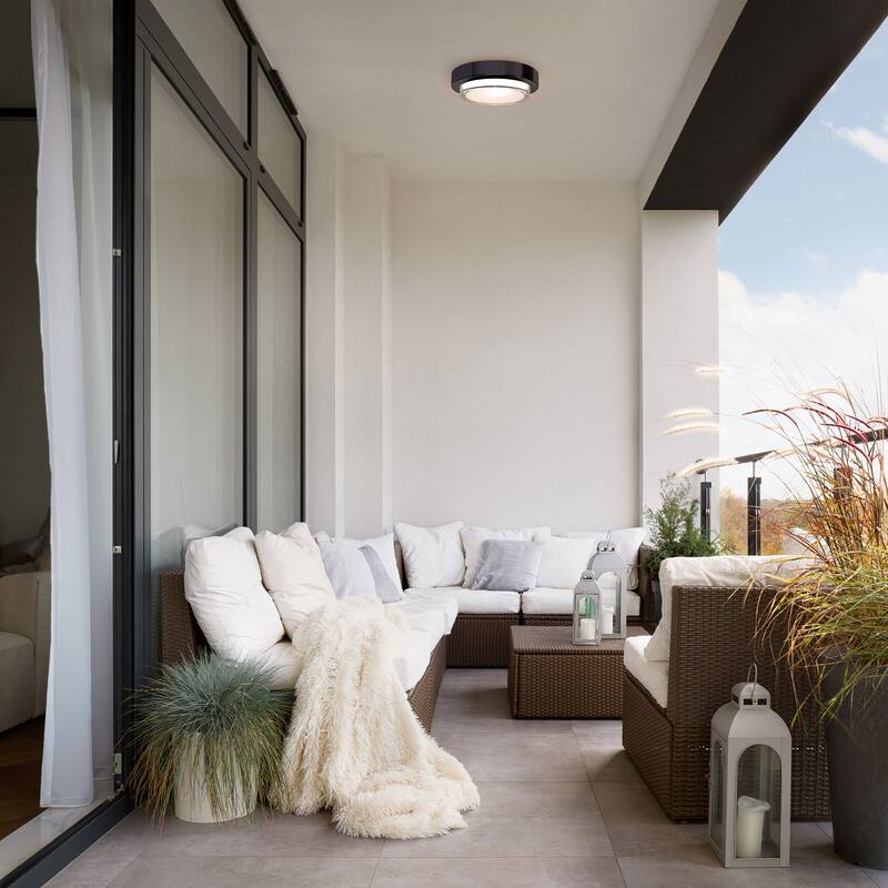 Gander 20in LED Outdoor Wall Light Selectable CCT 2700-3000-3500-4000K set to 2700K in Black