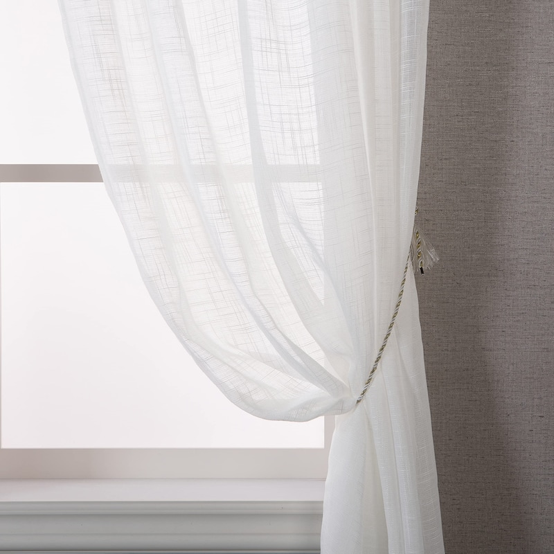 DriftAway Twist Tab Linen Textured Sheer Window Curtains