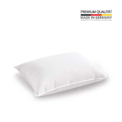 Luxurious 800 Fill Power 75% White Down Pillow Made in Germany (Single Pack)