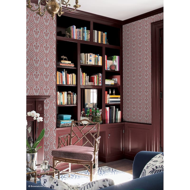 NuWallpaper Brownstone Boys Brownstone Blooms Brick and Sky Peel and Stick Wallpaper - N/A