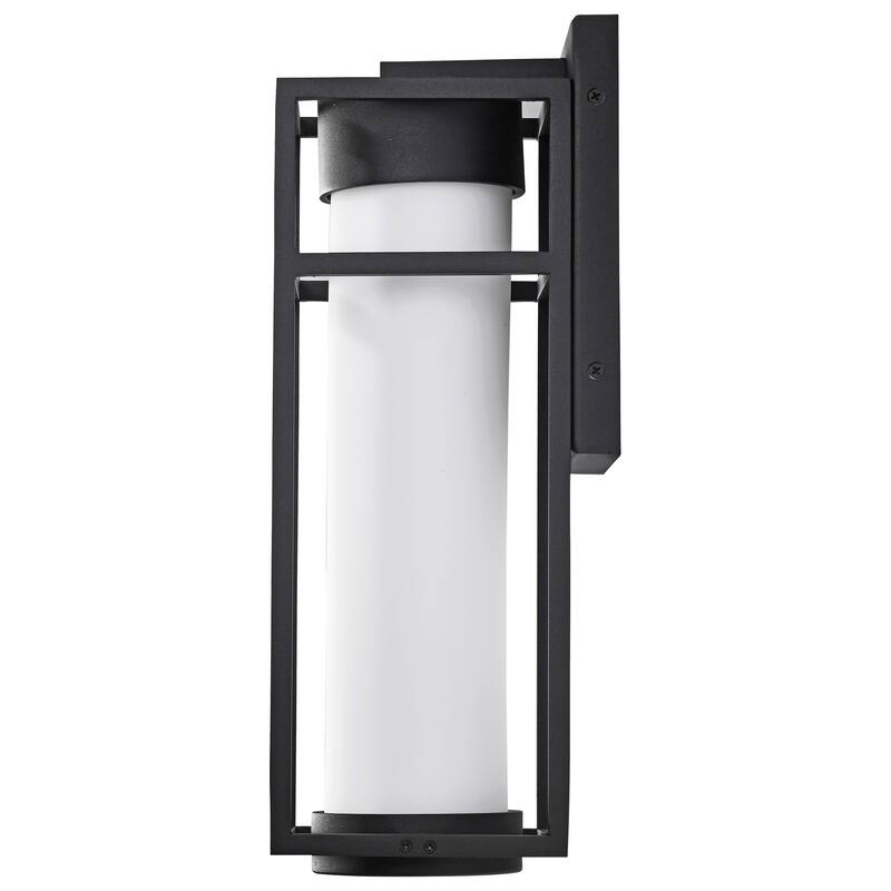 Ledges 6W LED Medium Wall Lantern Matte Black with White Opal Glass