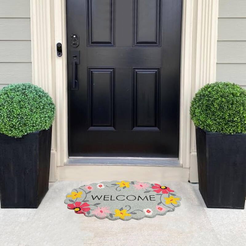 A1HC Natural Coco Coir Door Mat with Heavy Duty Non-Slip PVC Backing 18" x 30"