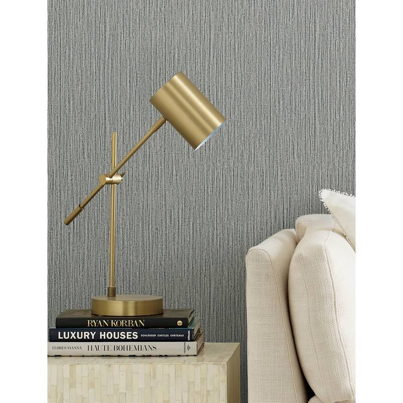 Advantage Bowman Slate Faux Linen Wallpaper