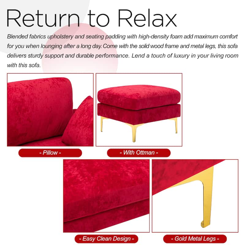 Kata 115" Sectional Sofa with Ottman