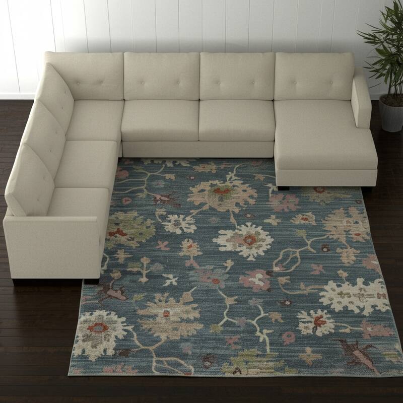 HomeRoots Abstract Bohemian Rectangle Area Rug - 152.00 in. x 120.00 in.  x 0.39 in.