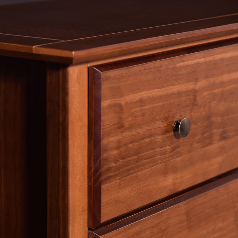 Grain Wood Furniture Shaker 5-drawer Solid Wood Chest