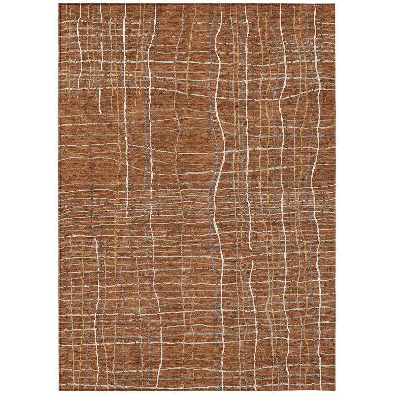 Machine Washable Indoor/ Outdoor Modern Century Chantille Rug