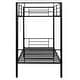 preview thumbnail 3 of 7, Twin Over Twin Metal Bunk Bed with Built-in Ladder and Guardrails, Black