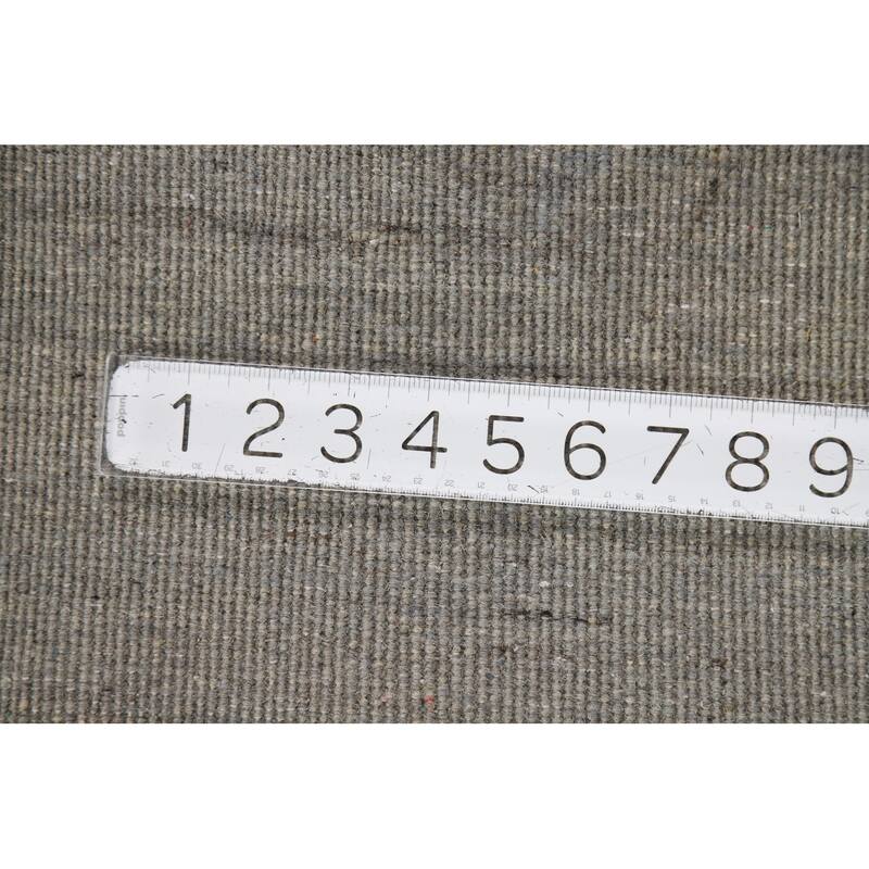 Gabbeh Modern Runner Rug Hand-Knotted Grey Wool Carpet - 2'9"x 9'7"