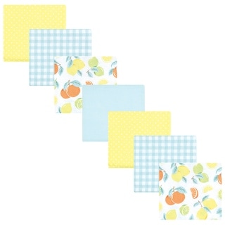 Hudson Baby Infant Girl Cotton Poly Flannel Receiving Blankets Bundle, Citrus Mint, One Size - Citrus Mint - One Size