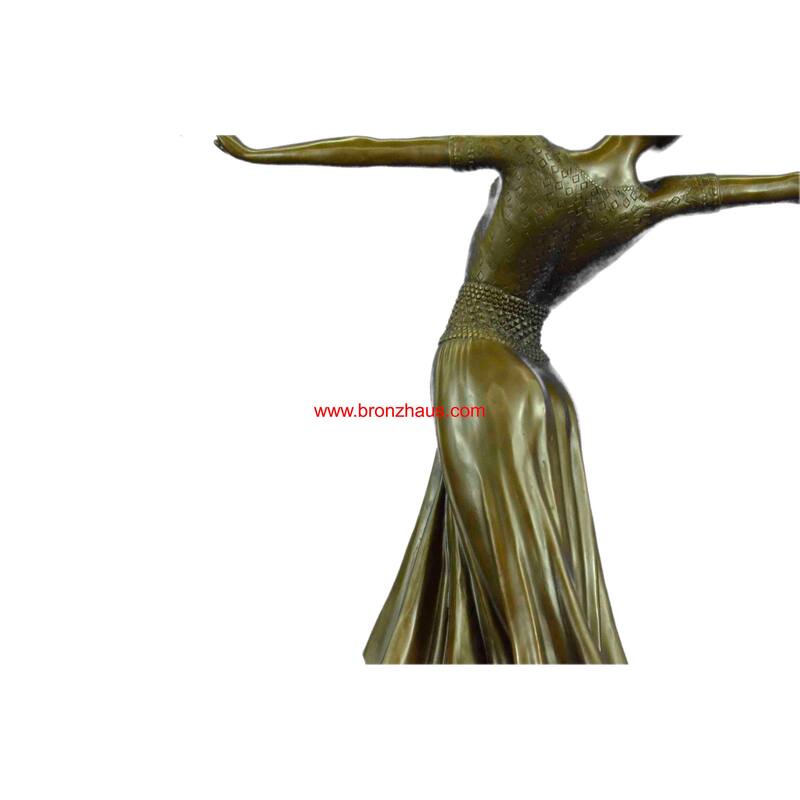 Signed Bronze Art Nouveau Deco Chiparus Statue Figurine Sculpture Art Figure