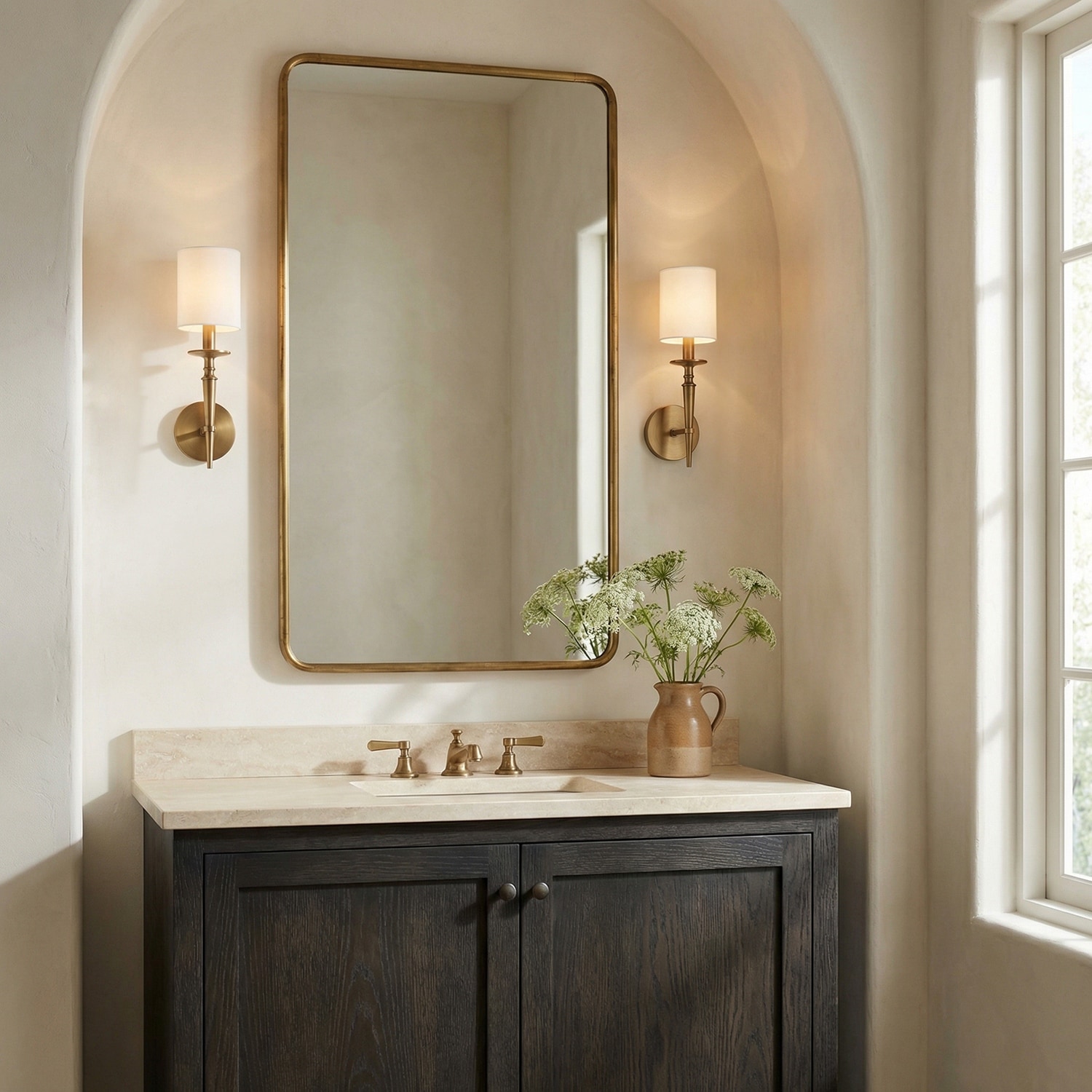 Abbie 1-light 5-inch Wall Sconce w/ White Fabric Shade