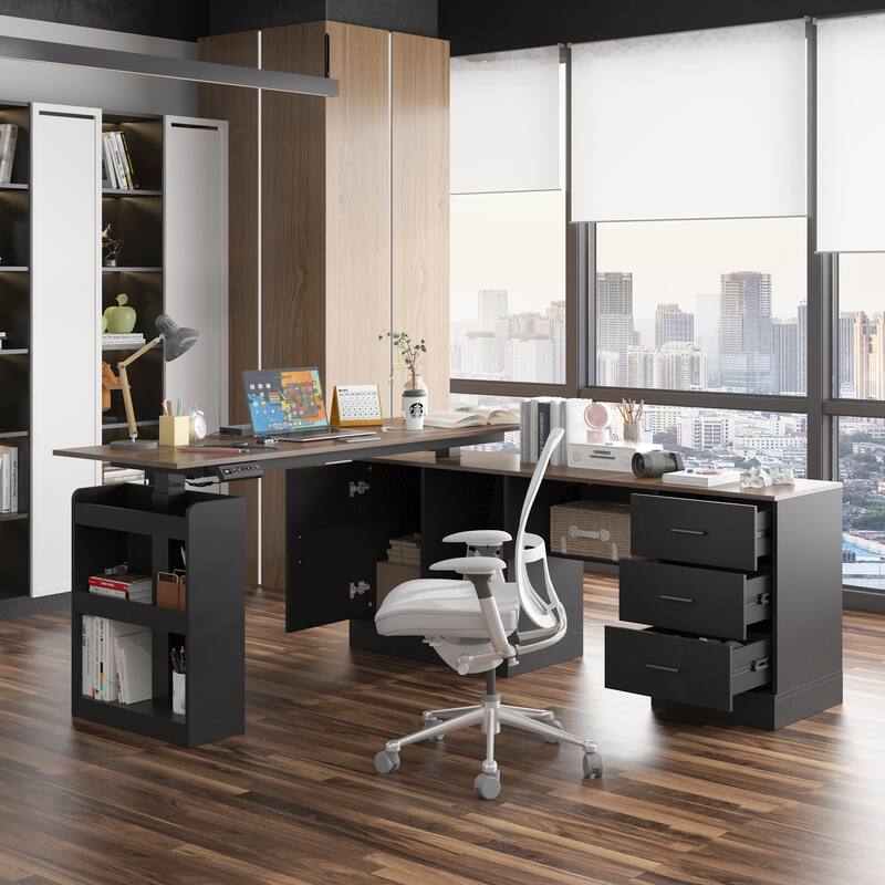 Sit-to-Stand Desk Spacious and Sturdy with Adjustable Height Feature