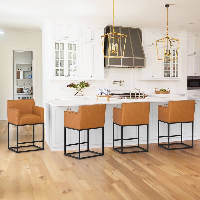 Modern Counter Height Bar Stools Fabric Upholstered Counter Stool