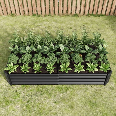 Raised Garden Bed Outdoor, 6x3x1ft Metal Raised Rectangle Planter Beds