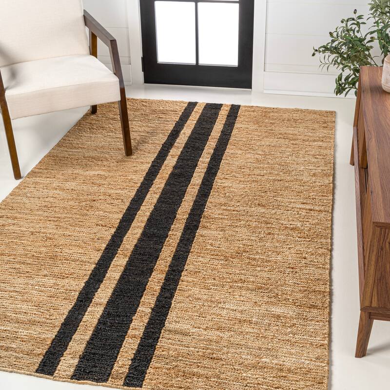 JONATHAN Y Zolak Rustic Beach House Wide Ticking Stripe Jute Rug