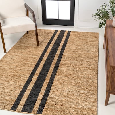 JONATHAN Y Zolak Rustic Beach House Wide Ticking Stripe Jute Rug